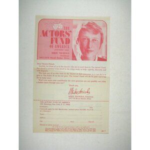 Flyer ONLY 1977 Actors Fund of America Michael Nichols Beatrice Straight Bazaar